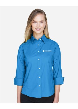 Women's Perfect Fit™ Three-Quarter Sleeve Stretch Poplin Dress Shirt